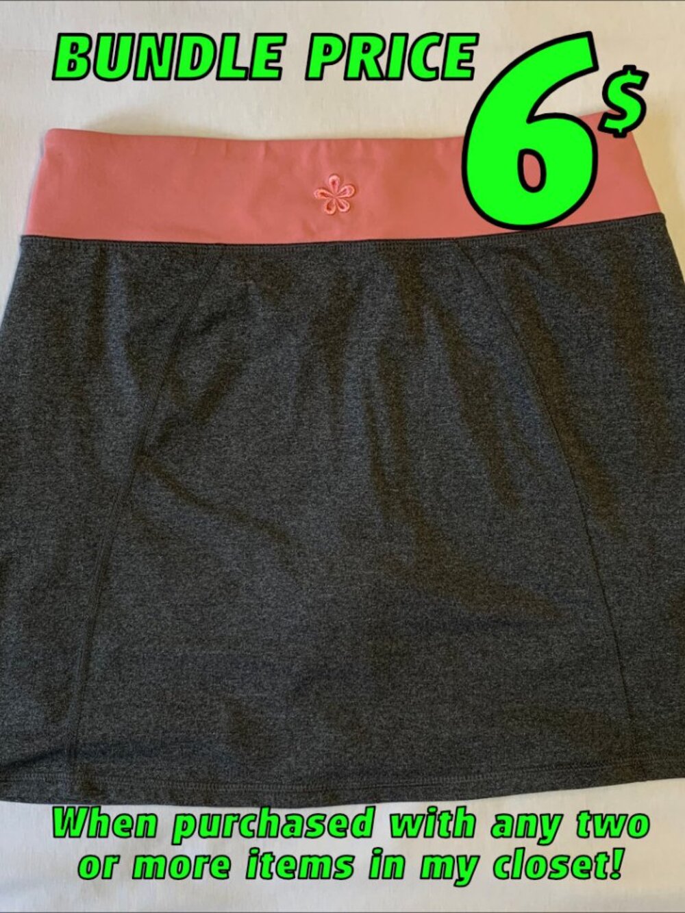 Tuff Athletics Black/Pink Skort Size SMALL